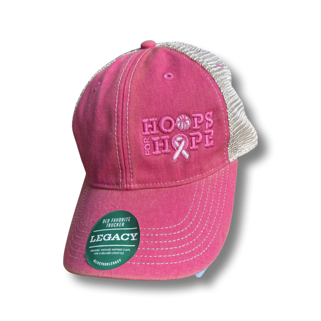 2026 Hoops for Hope Vintage Trucker Cap, Available in Pink and Black