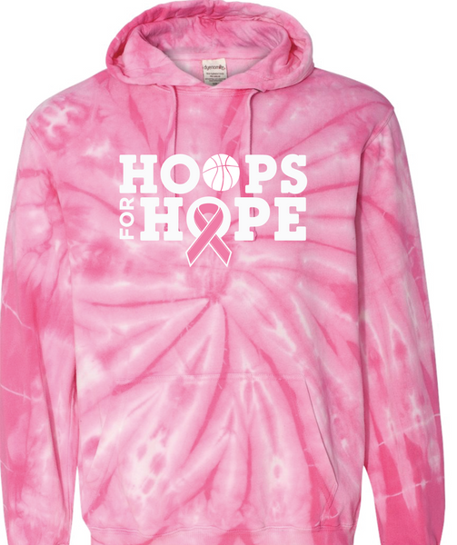 Tie Dye Hoodie ADULT with Hoops for Hope Logo 2022 Design - limited quantities