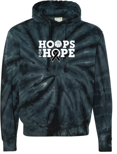 Tie Dye Hoodie ADULT with Hoops for Hope Logo 2022 Design - limited quantities